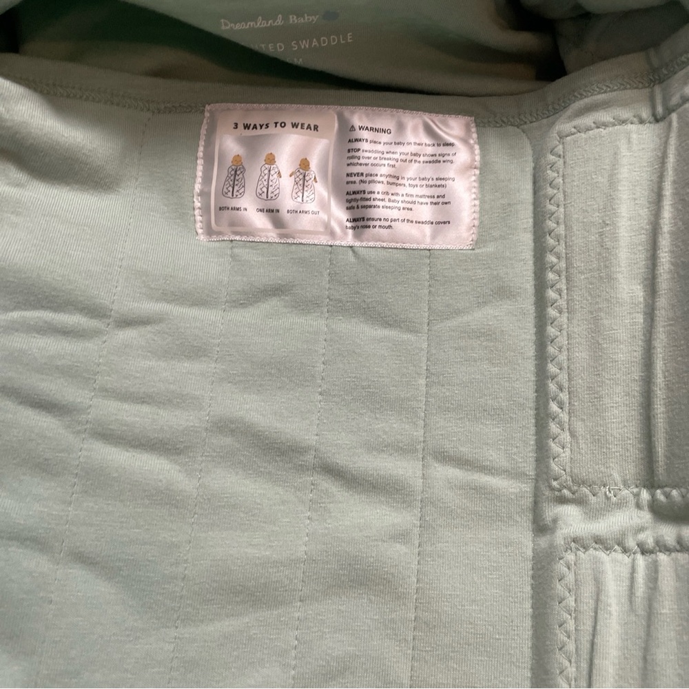Dreamland baby Quilted weighed Green Baby Sleep Sack Swaddle - Picture 8 of 16